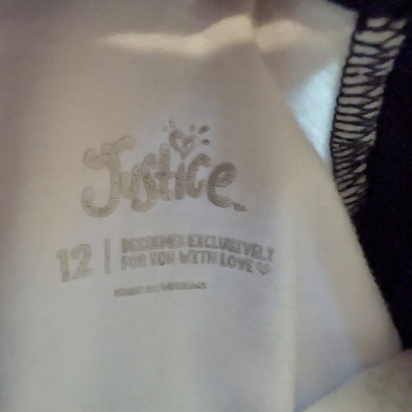 Girls Bundle Size 10/12 Justice Raglan Shirt Joggers Denim Leggings 3pc Set - Picture 3 of 9